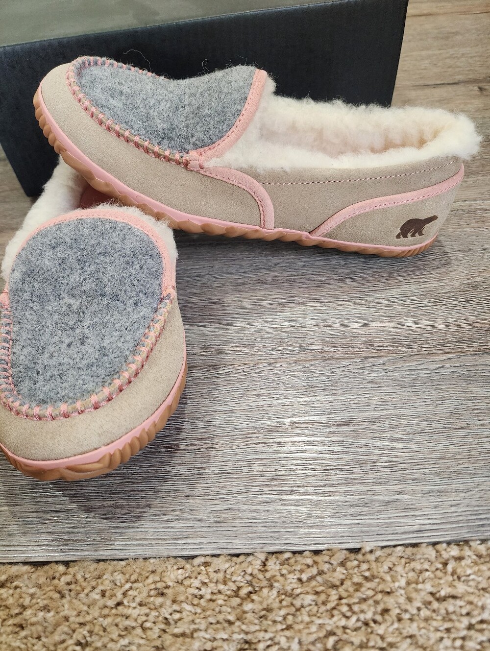 New In Box Women Sorel Slippers 8.5 Tremblant Blanket Sandy Tan - Picture 2 of 3